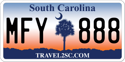 SC license plate MFY888