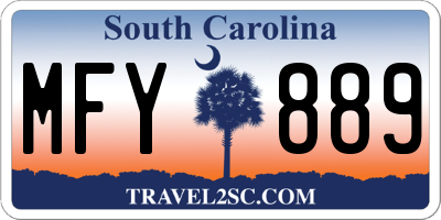 SC license plate MFY889