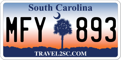 SC license plate MFY893