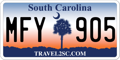 SC license plate MFY905