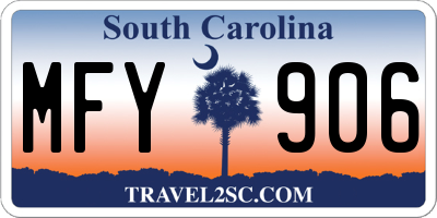 SC license plate MFY906