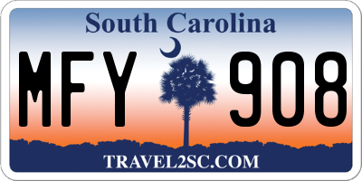 SC license plate MFY908