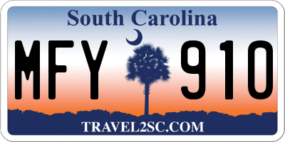 SC license plate MFY910