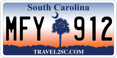 SC license plate MFY912