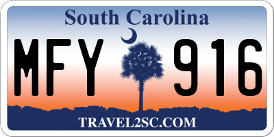 SC license plate MFY916