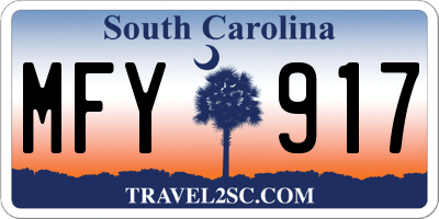 SC license plate MFY917