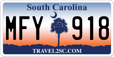 SC license plate MFY918