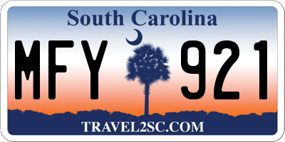 SC license plate MFY921