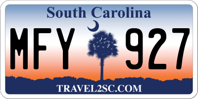 SC license plate MFY927