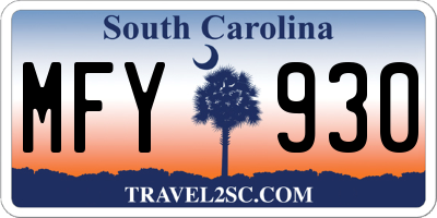 SC license plate MFY930