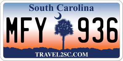 SC license plate MFY936