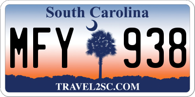 SC license plate MFY938