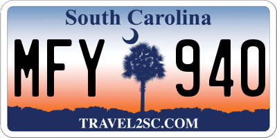 SC license plate MFY940