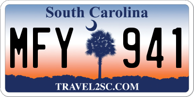 SC license plate MFY941