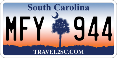 SC license plate MFY944