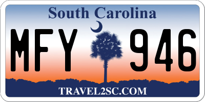 SC license plate MFY946