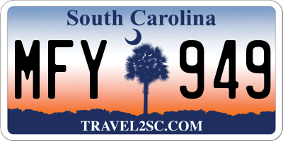 SC license plate MFY949