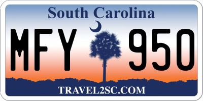 SC license plate MFY950