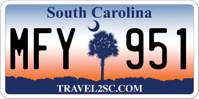 SC license plate MFY951