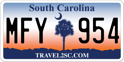 SC license plate MFY954