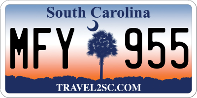 SC license plate MFY955