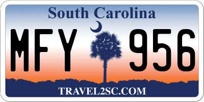 SC license plate MFY956