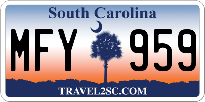 SC license plate MFY959