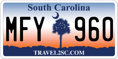 SC license plate MFY960