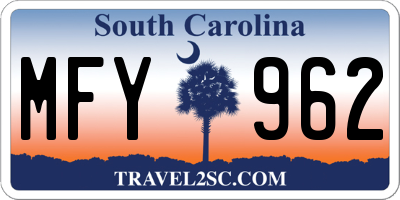 SC license plate MFY962
