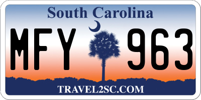 SC license plate MFY963