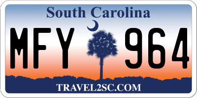 SC license plate MFY964