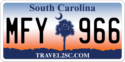 SC license plate MFY966