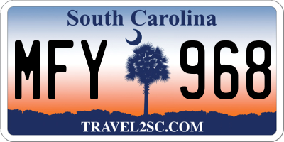 SC license plate MFY968