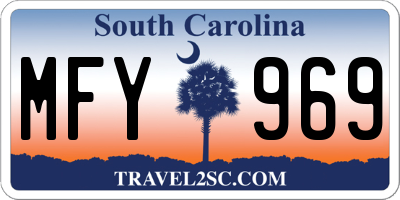 SC license plate MFY969