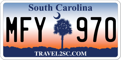 SC license plate MFY970