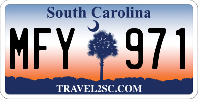 SC license plate MFY971