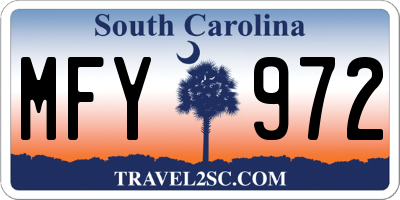 SC license plate MFY972