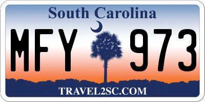 SC license plate MFY973