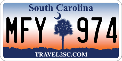 SC license plate MFY974