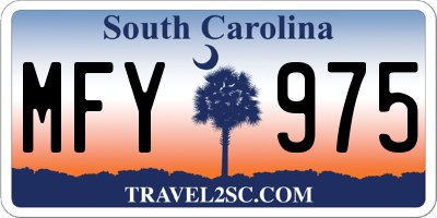 SC license plate MFY975