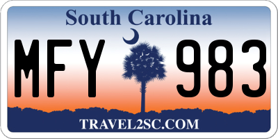 SC license plate MFY983