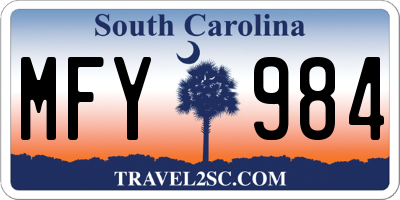 SC license plate MFY984