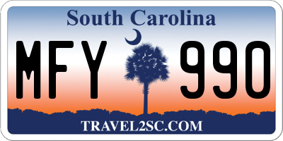 SC license plate MFY990