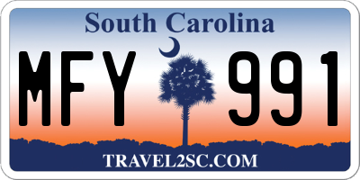 SC license plate MFY991