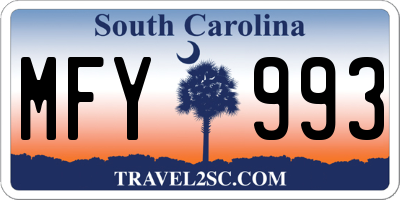 SC license plate MFY993