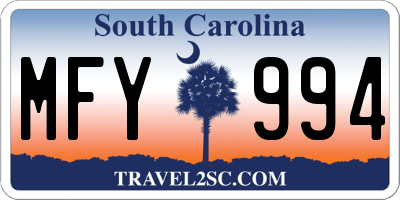 SC license plate MFY994