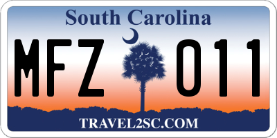 SC license plate MFZ011