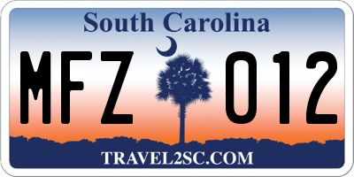 SC license plate MFZ012