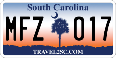 SC license plate MFZ017