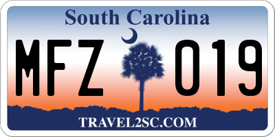 SC license plate MFZ019